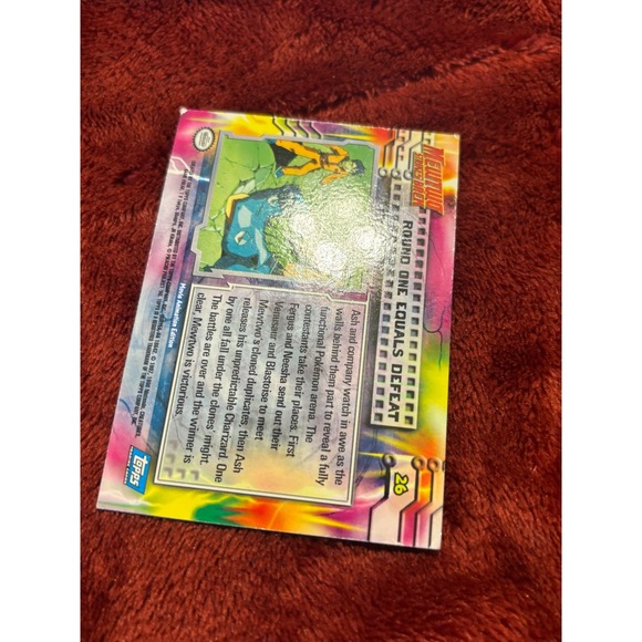 Pokemon Mewtwo Strikes Back Round One Equals Defeat Trading Card 1998 Topps - Picture 2 of 2